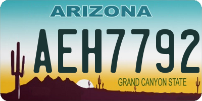 AZ license plate AEH7792