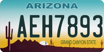 AZ license plate AEH7893