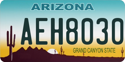 AZ license plate AEH8030