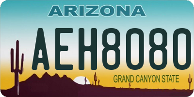 AZ license plate AEH8080