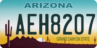 AZ license plate AEH8207