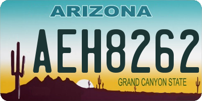 AZ license plate AEH8262