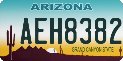 AZ license plate AEH8382