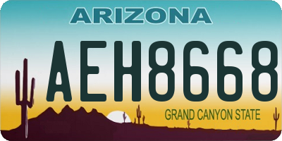 AZ license plate AEH8668