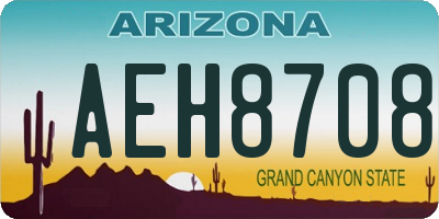 AZ license plate AEH8708