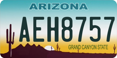 AZ license plate AEH8757