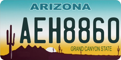 AZ license plate AEH8860