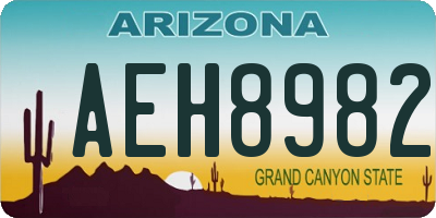 AZ license plate AEH8982