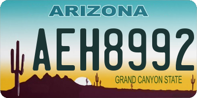 AZ license plate AEH8992