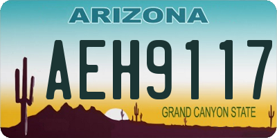 AZ license plate AEH9117