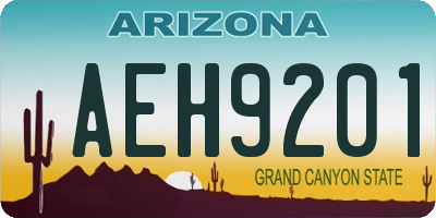 AZ license plate AEH9201