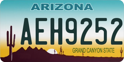 AZ license plate AEH9252
