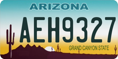 AZ license plate AEH9327