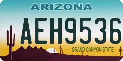 AZ license plate AEH9536