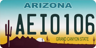 AZ license plate AEI0106
