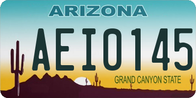 AZ license plate AEI0145