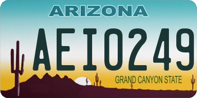 AZ license plate AEI0249