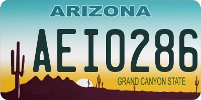 AZ license plate AEI0286