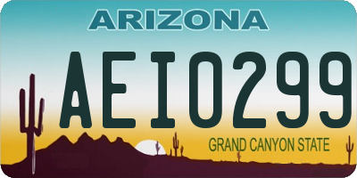 AZ license plate AEI0299