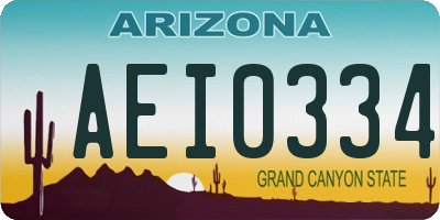 AZ license plate AEI0334