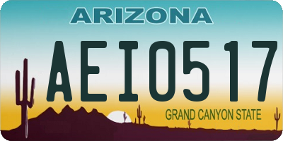 AZ license plate AEI0517