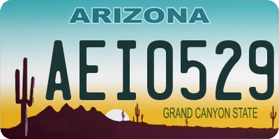 AZ license plate AEI0529