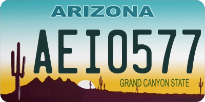 AZ license plate AEI0577
