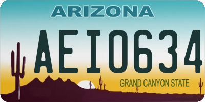 AZ license plate AEI0634
