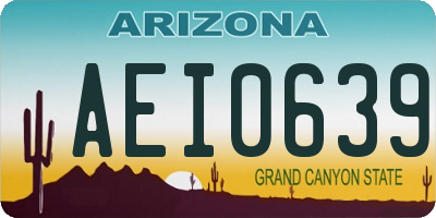 AZ license plate AEI0639