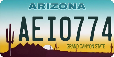 AZ license plate AEI0774
