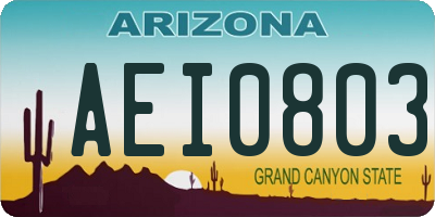 AZ license plate AEI0803