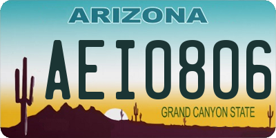 AZ license plate AEI0806