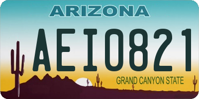 AZ license plate AEI0821
