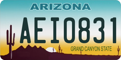 AZ license plate AEI0831