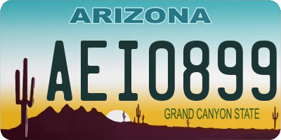 AZ license plate AEI0899