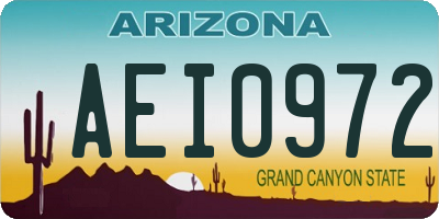 AZ license plate AEI0972