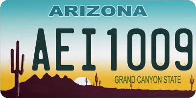 AZ license plate AEI1009