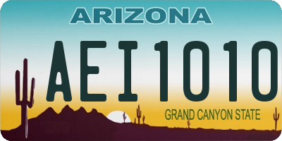 AZ license plate AEI1010