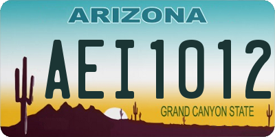 AZ license plate AEI1012