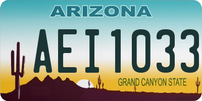 AZ license plate AEI1033
