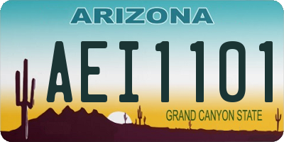 AZ license plate AEI1101