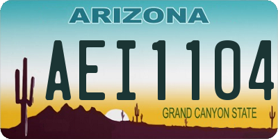 AZ license plate AEI1104
