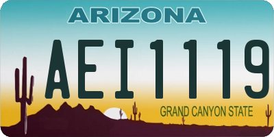AZ license plate AEI1119