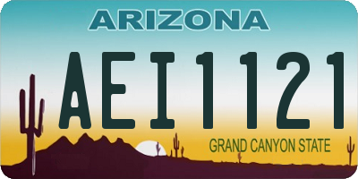 AZ license plate AEI1121