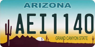 AZ license plate AEI1140