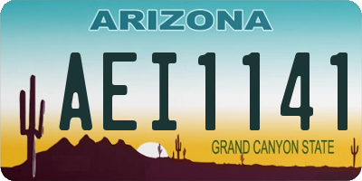 AZ license plate AEI1141