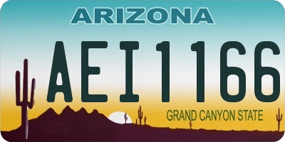 AZ license plate AEI1166