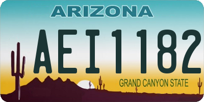 AZ license plate AEI1182