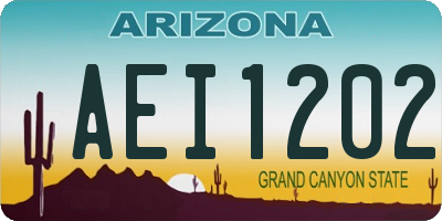 AZ license plate AEI1202