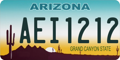AZ license plate AEI1212